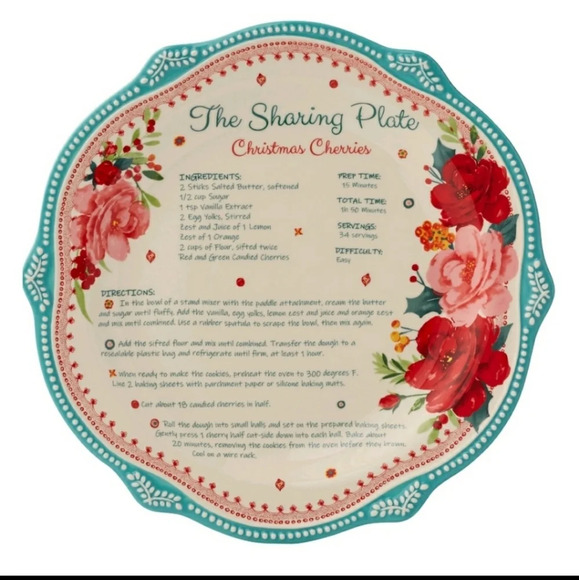 2pc 12" Pioneer Woman Cheerful Rose Sharing Plates NWT - Picture 2 of 6